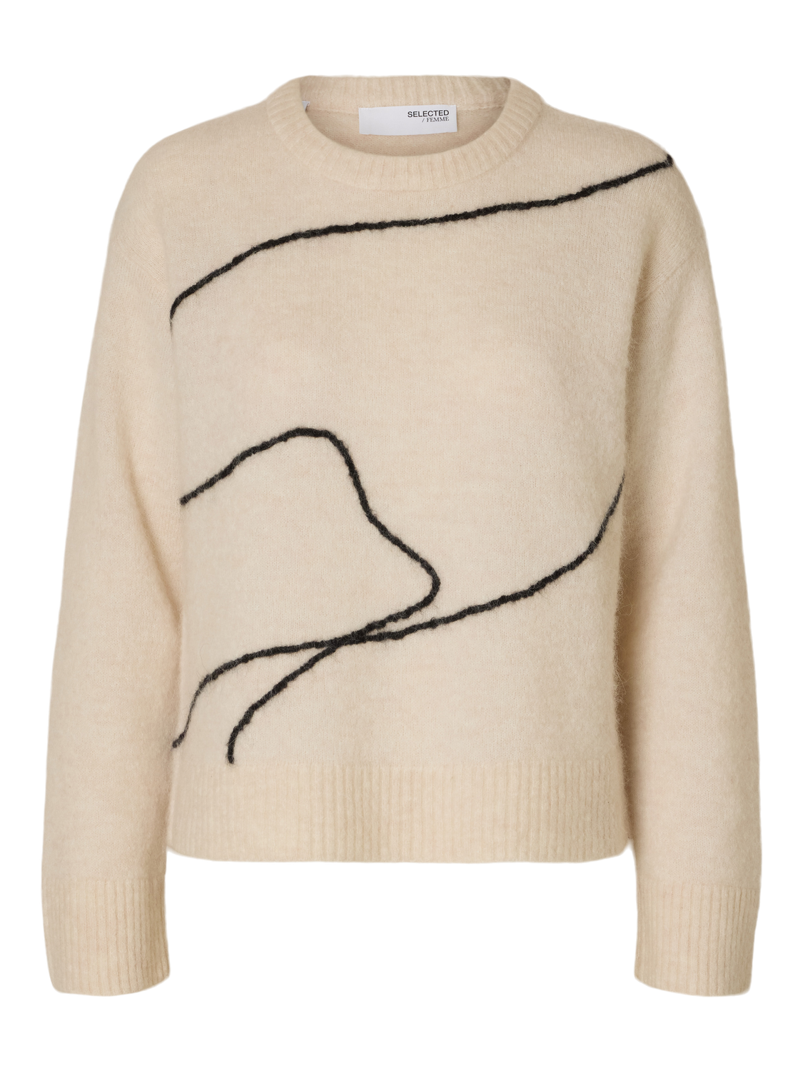 Sia Ras LS Knit Artwork O-neck