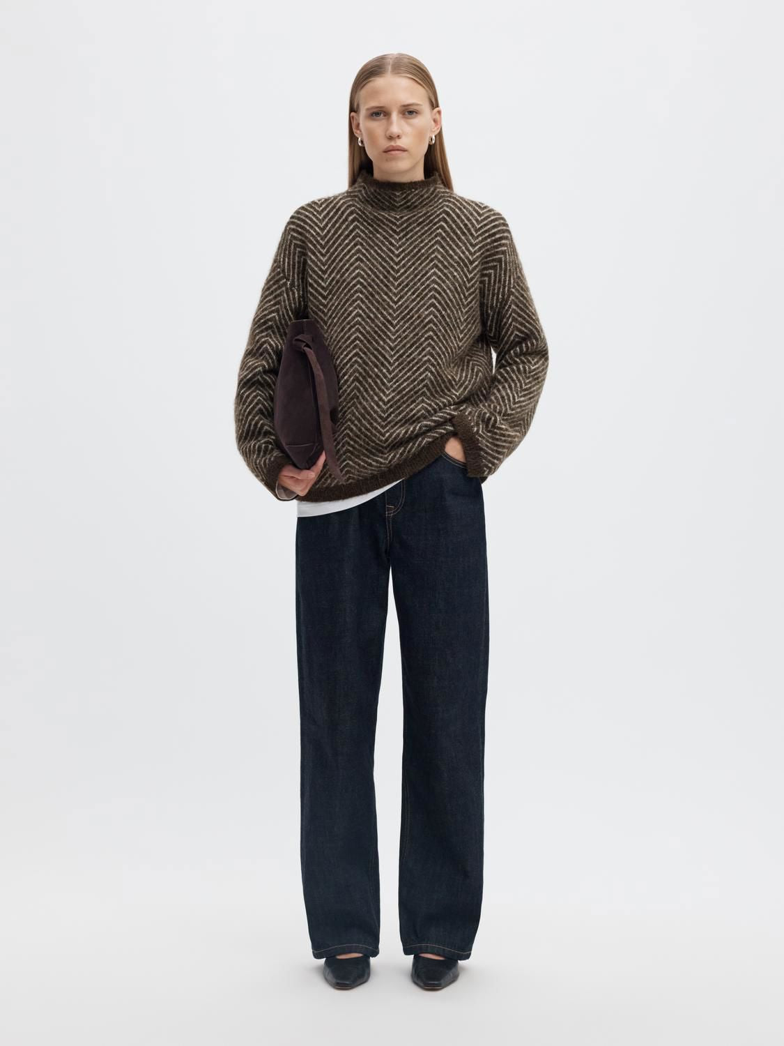 Slwlulu Ls Herringbone Knit High Neck