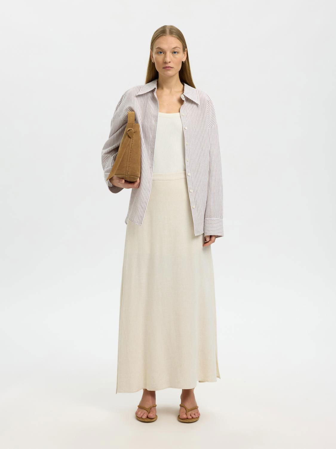 Slwviva Hw Ankle Linen Blend Skirt Noos