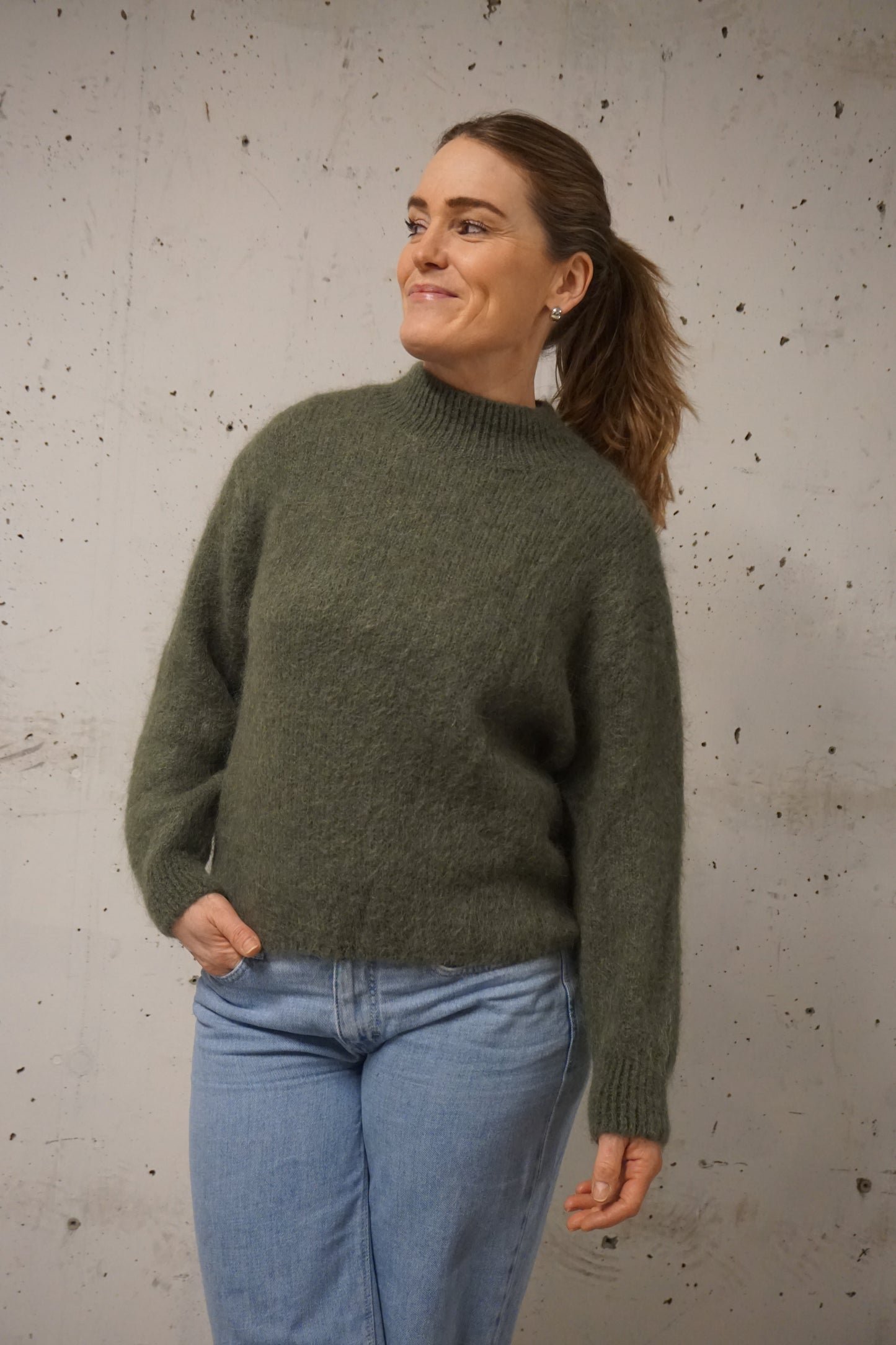 Alpaca genser m/hals