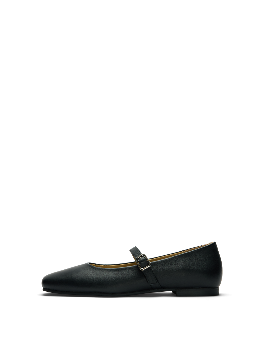 Slfiris Leather Squared Buckle Ballerina