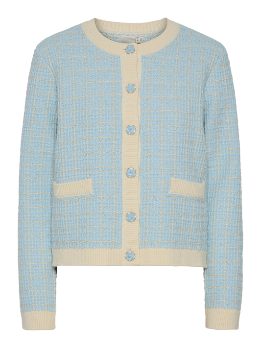 Livia LS Short Knit Cardigan - Clear sky