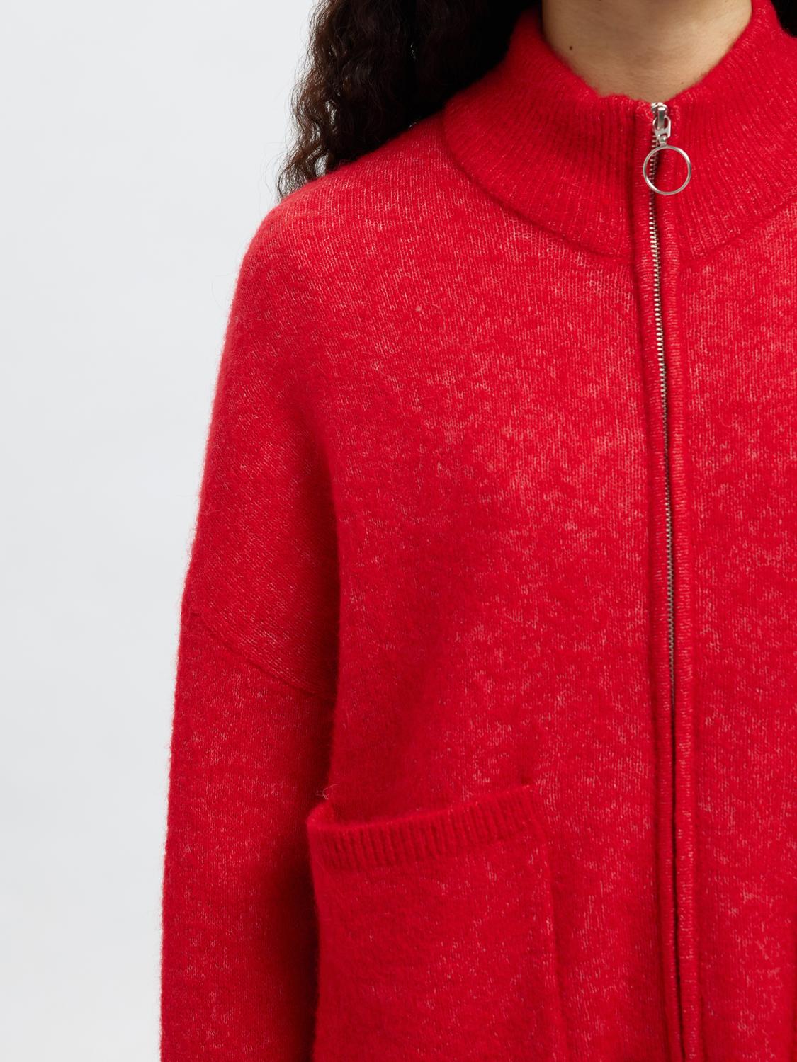 Slfsia ls knit zipper cardigan