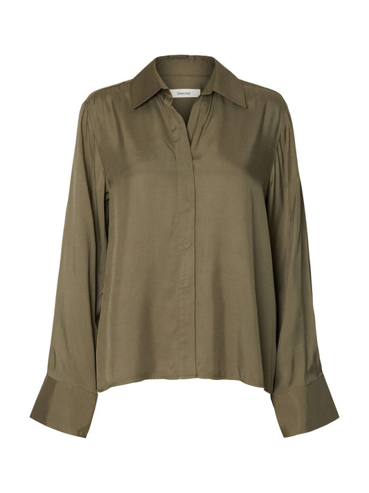 Slwjonna Reg Ls Open Collar Shirt Noos