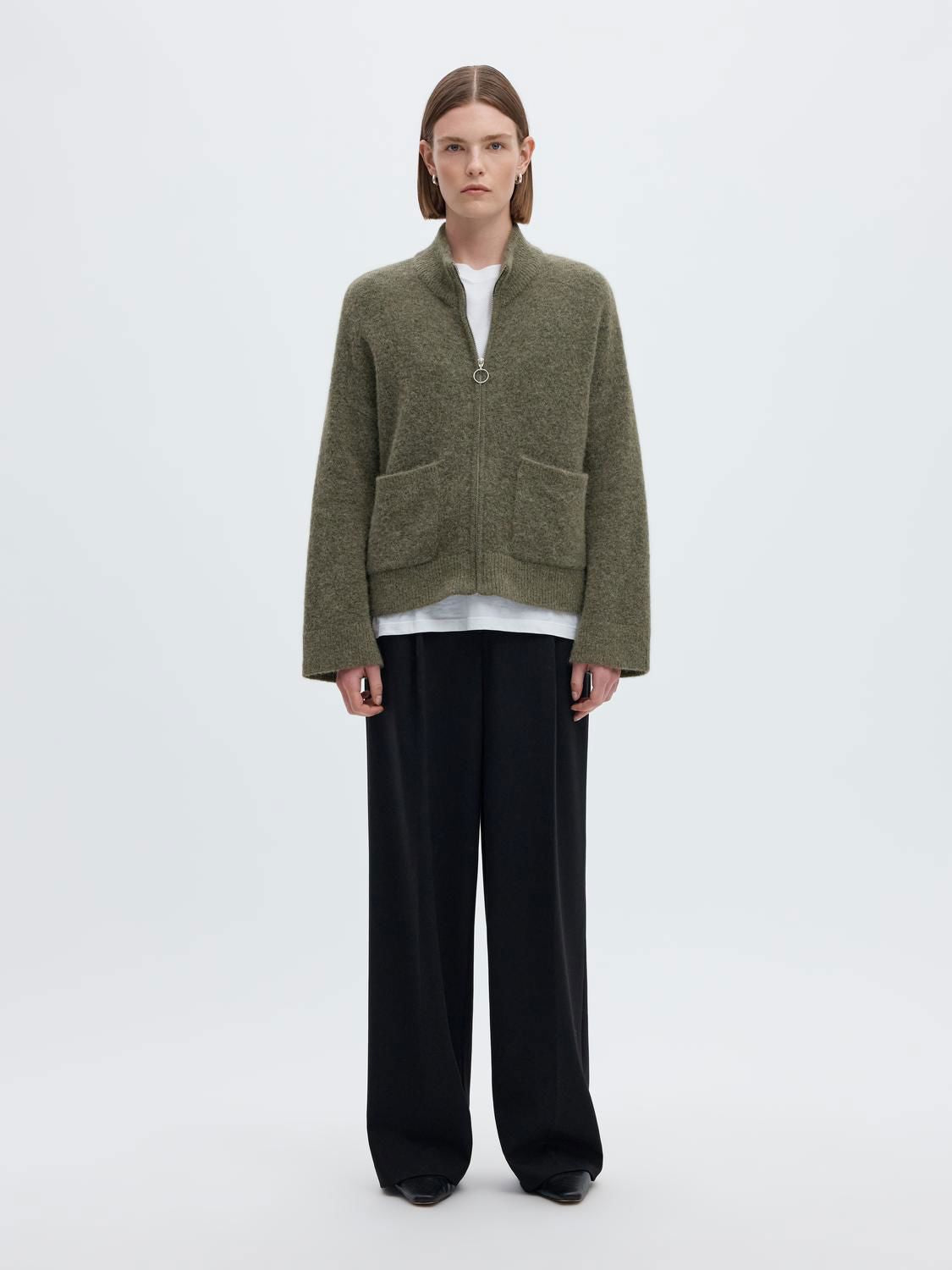 Slwsia Ras Ls Knit Zipper Cardigan Noos