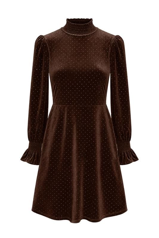 Yasriva Ls High Neck Velvet Dress
