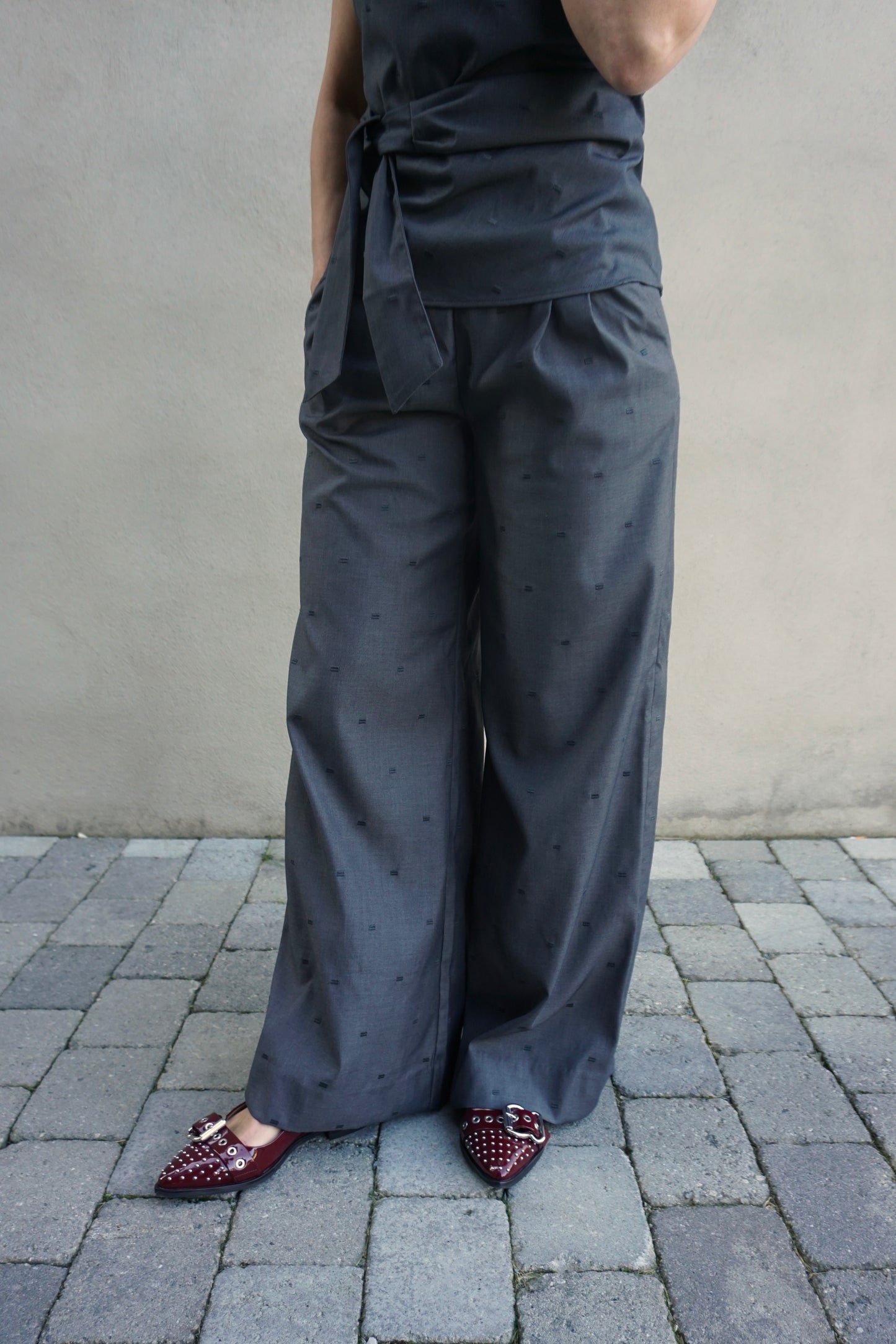 SagaCC Pleat pant mid grey