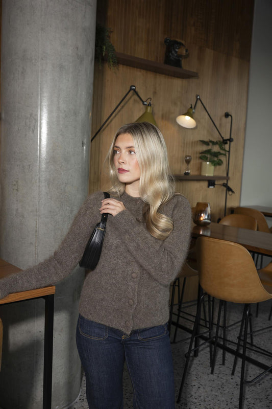 Ulla Mohair Cardigan Taupe