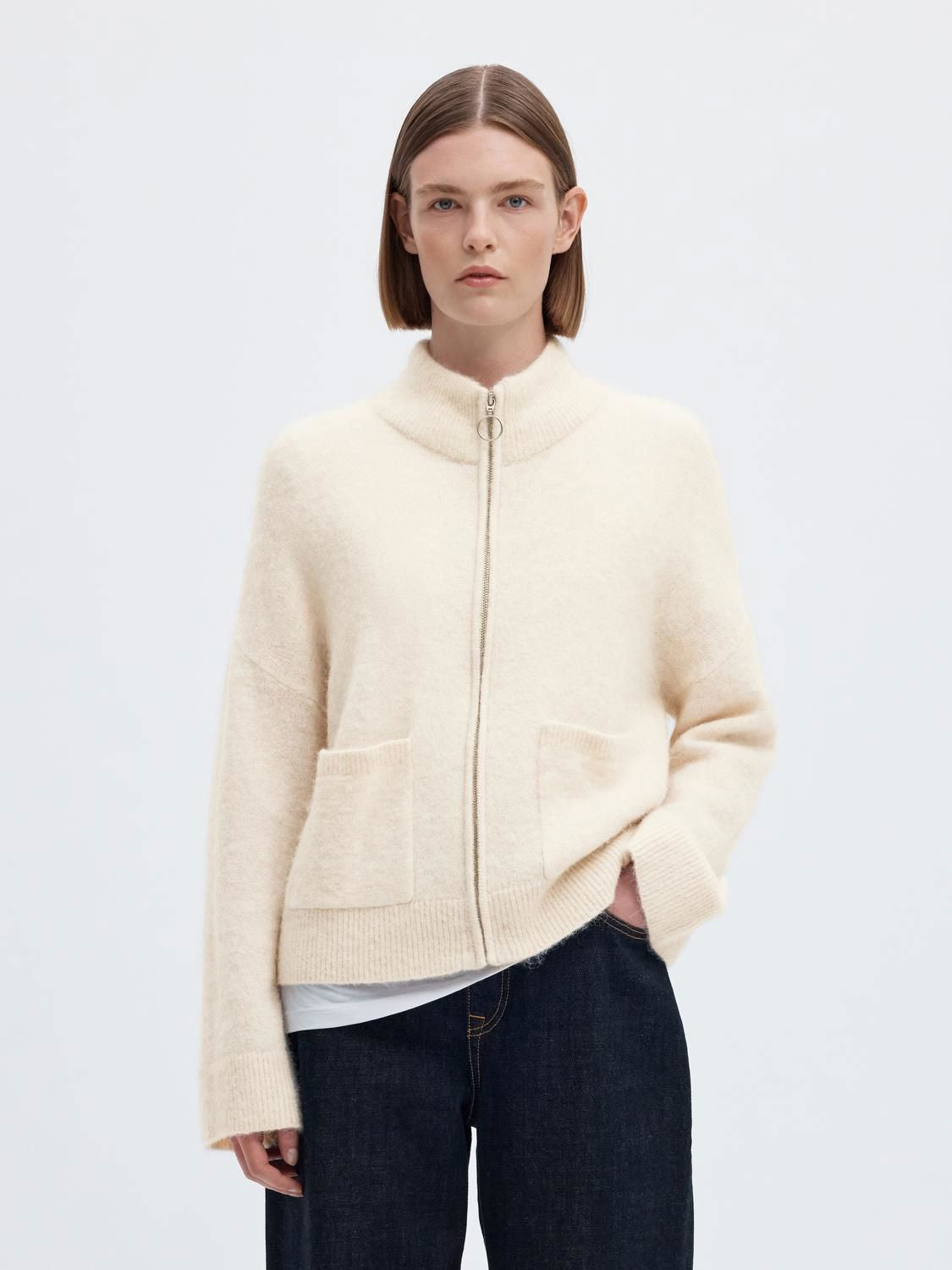 Slwsia Ras Ls Knit Zipper Cardigan Noos