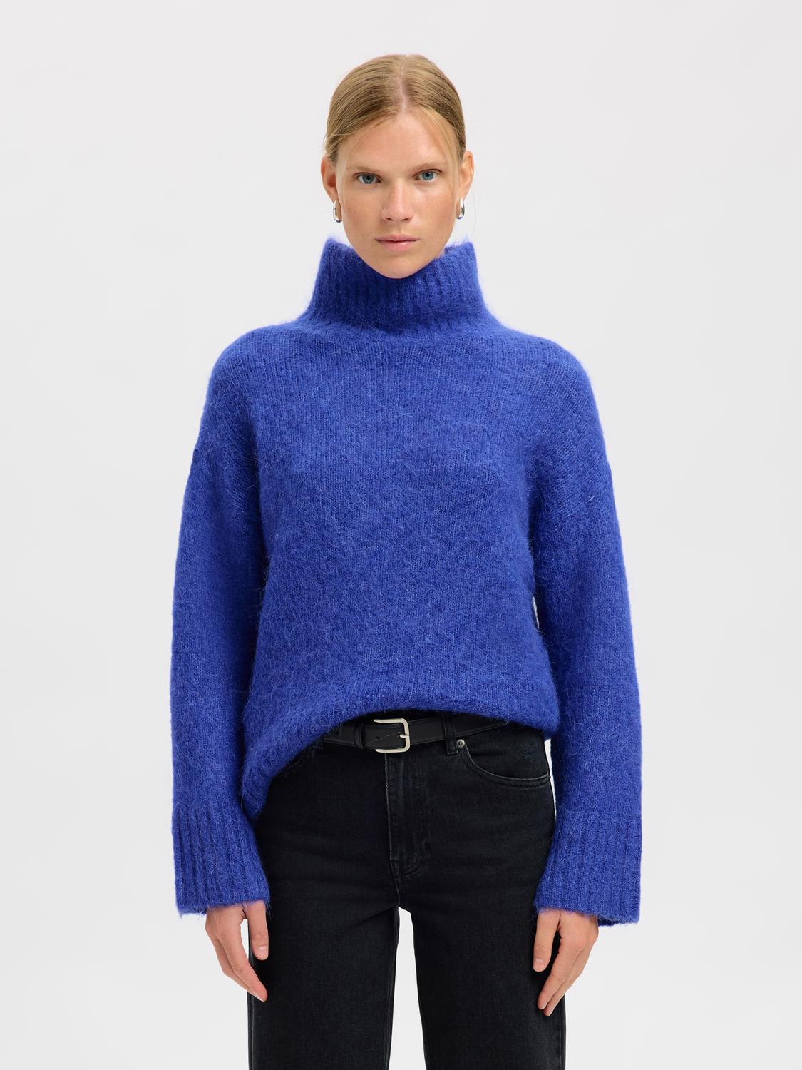 Slfgabriella Ls Knit High Neck Noos
