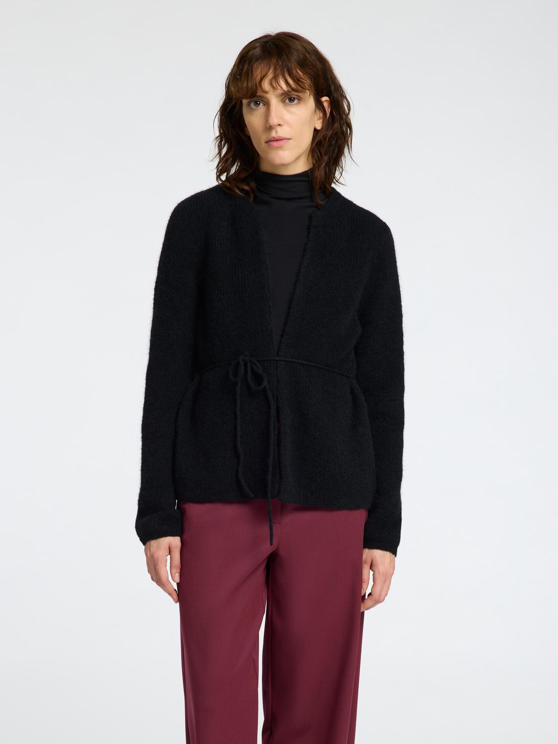 Slfsia Ras Ls Knit Belt Cardigan