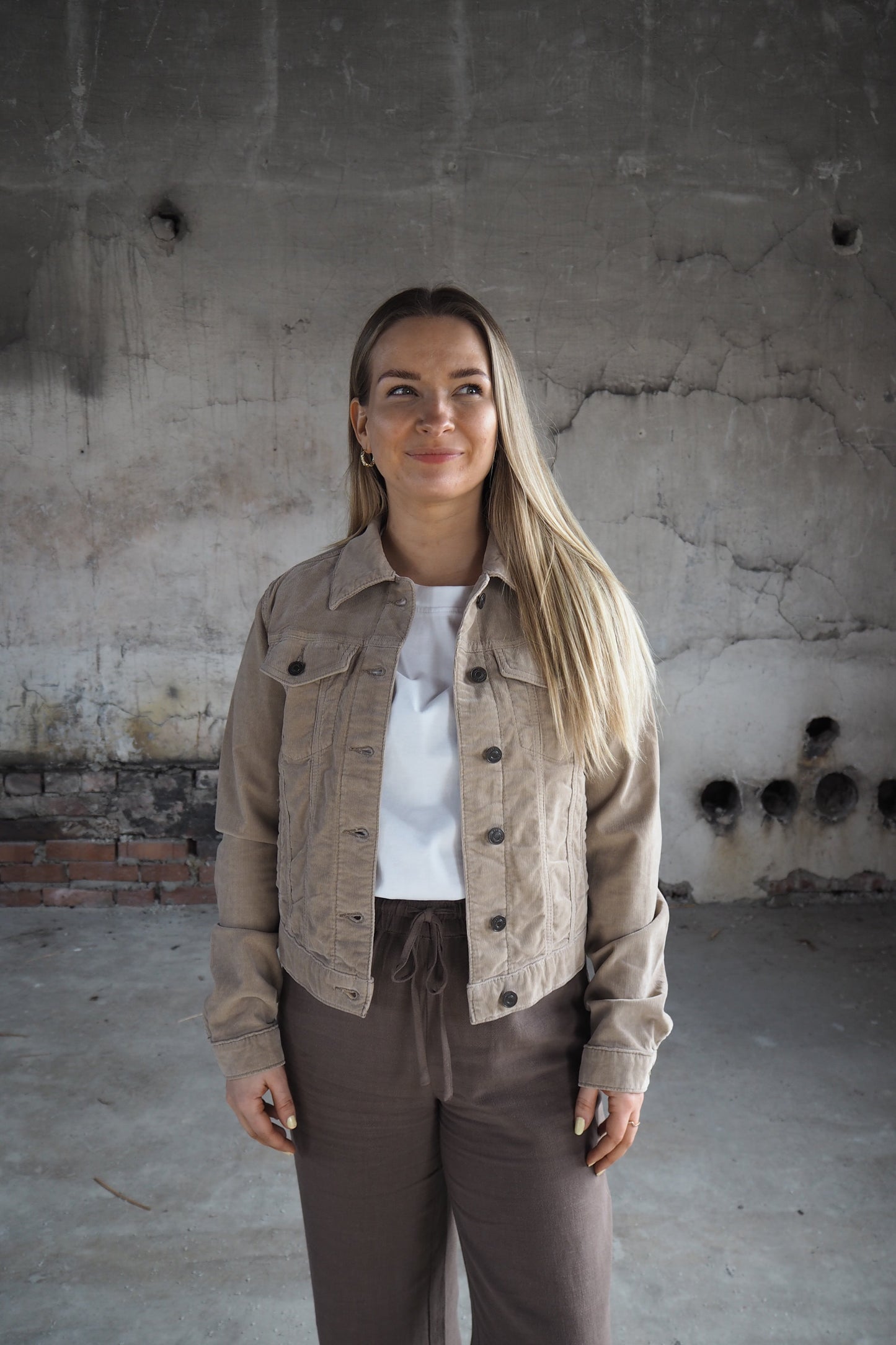 JACKET CORDUROY WINDSPRAY BEIGE