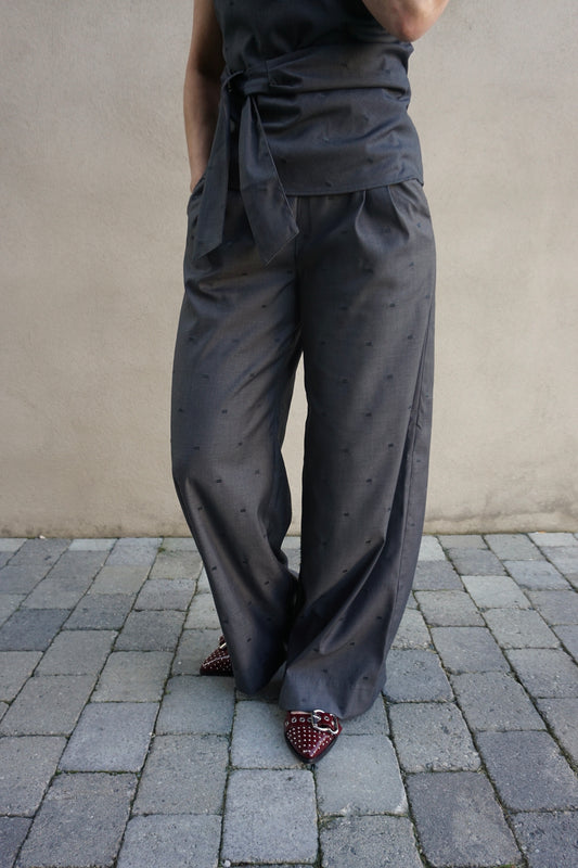 SagaCC Pleat pant mid grey