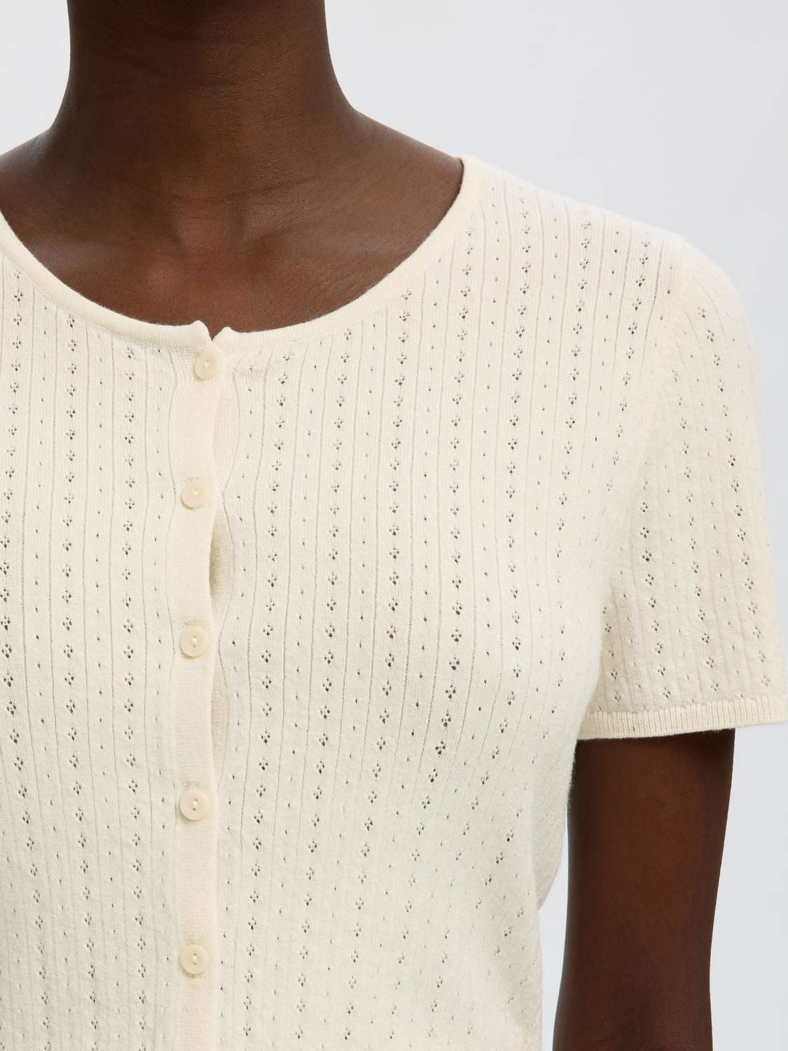 Slfhelle Pointel Ss Knit Cardigan