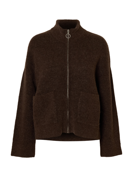 Slfsia ls knit zipper cardigan