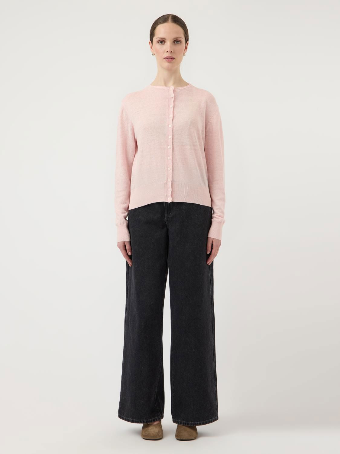 Yaslinnea Ls Knit Linen Cardigan