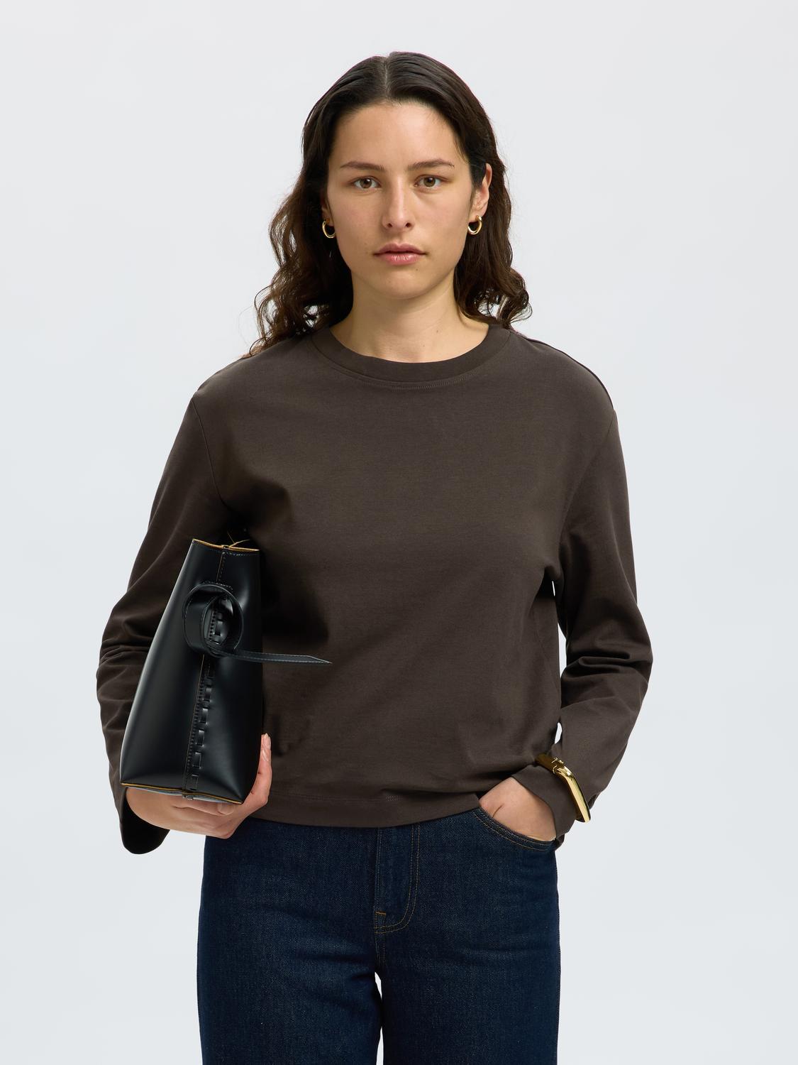 Slfessential ls boxy tee noos