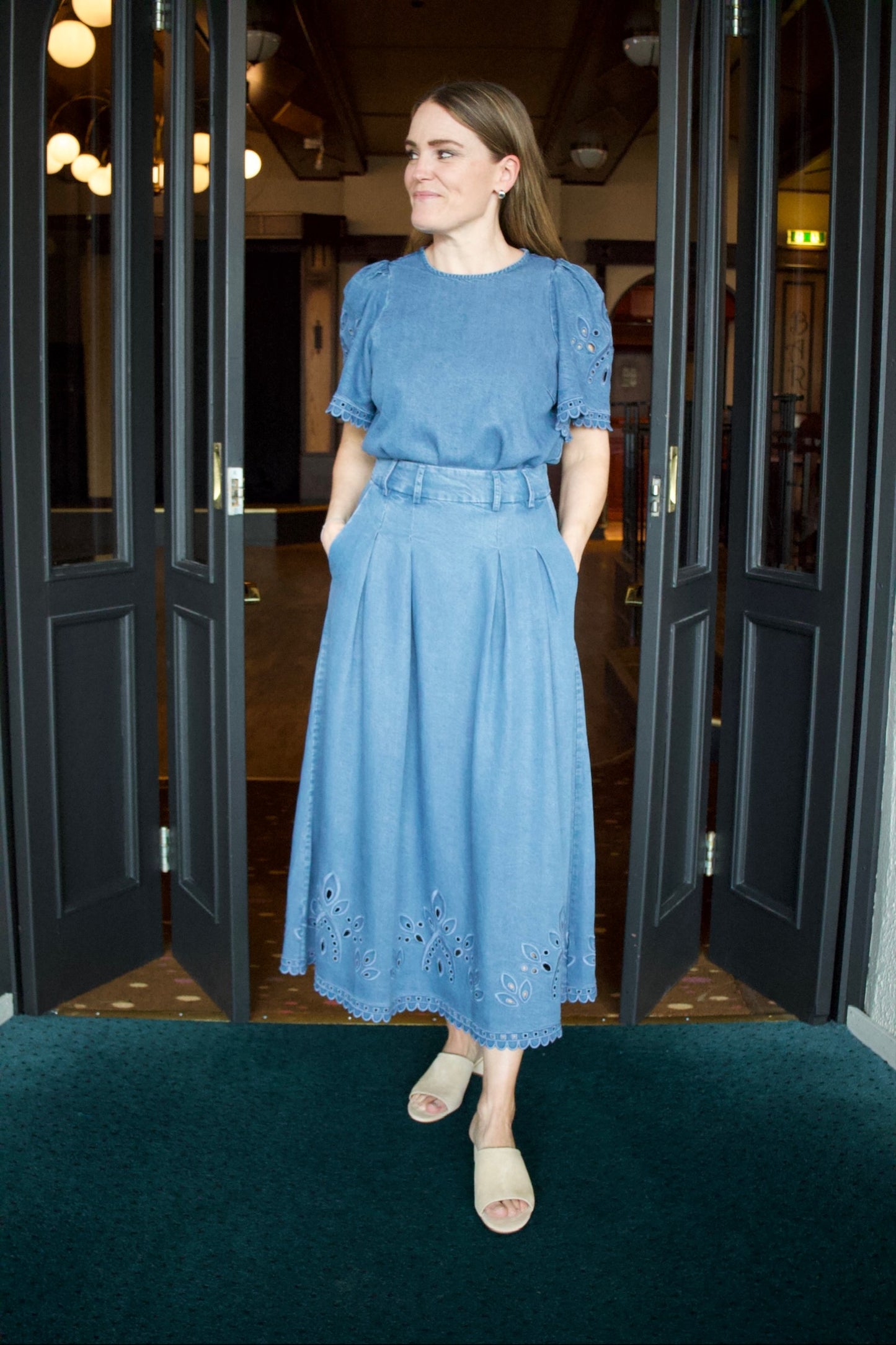Tillycc Pleat Emb Skirt