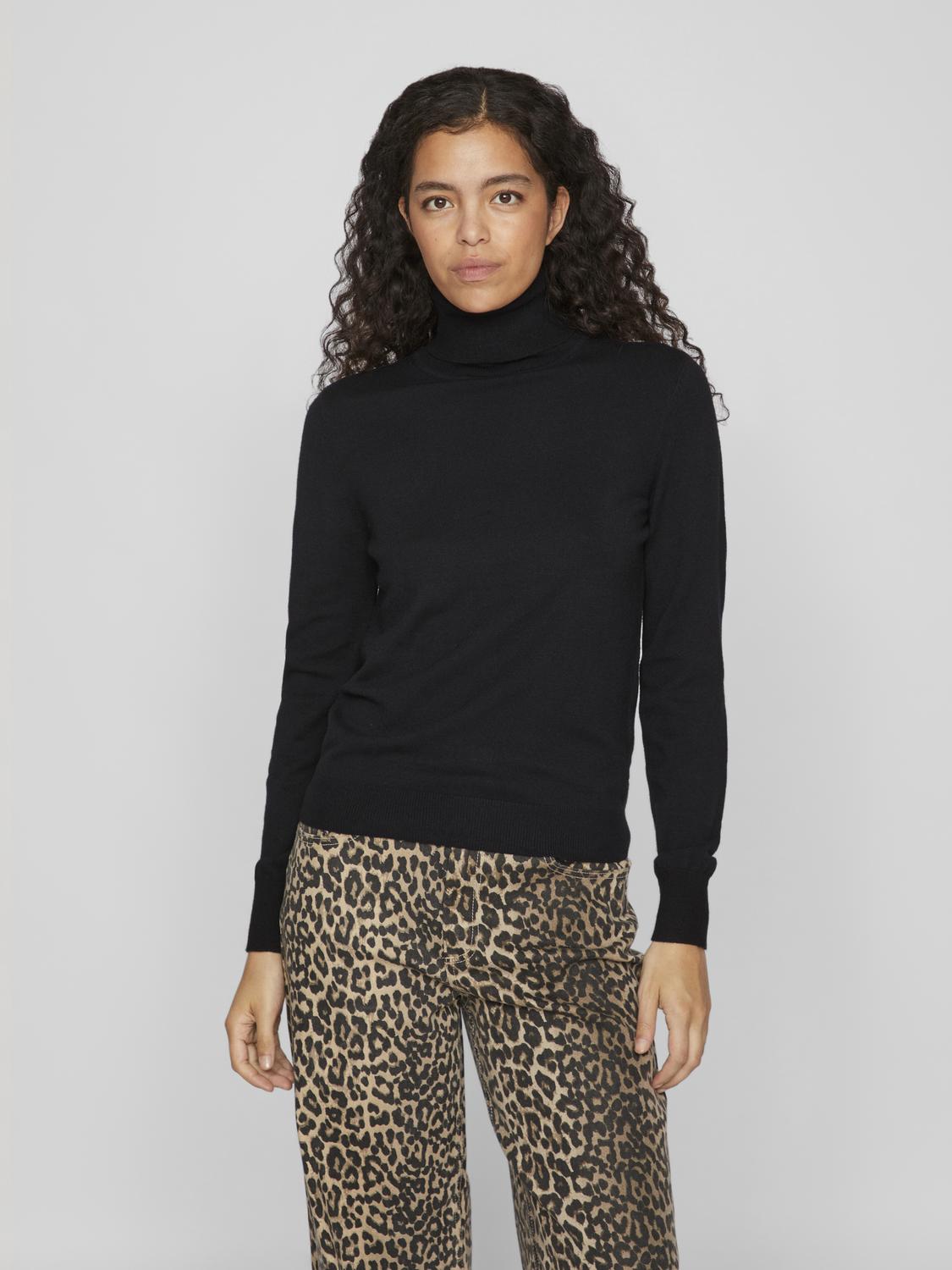 Vicomfy l/s roll-neck knit top