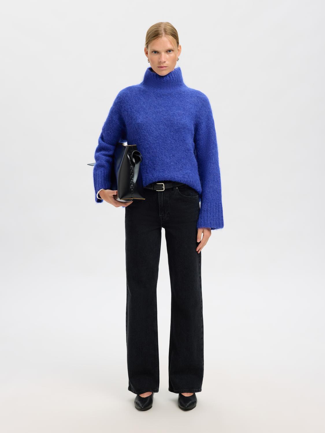 Slfgabriella Ls Knit High Neck Noos