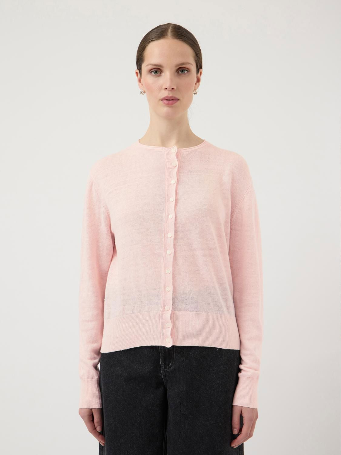 Yaslinnea Ls Knit Linen Cardigan
