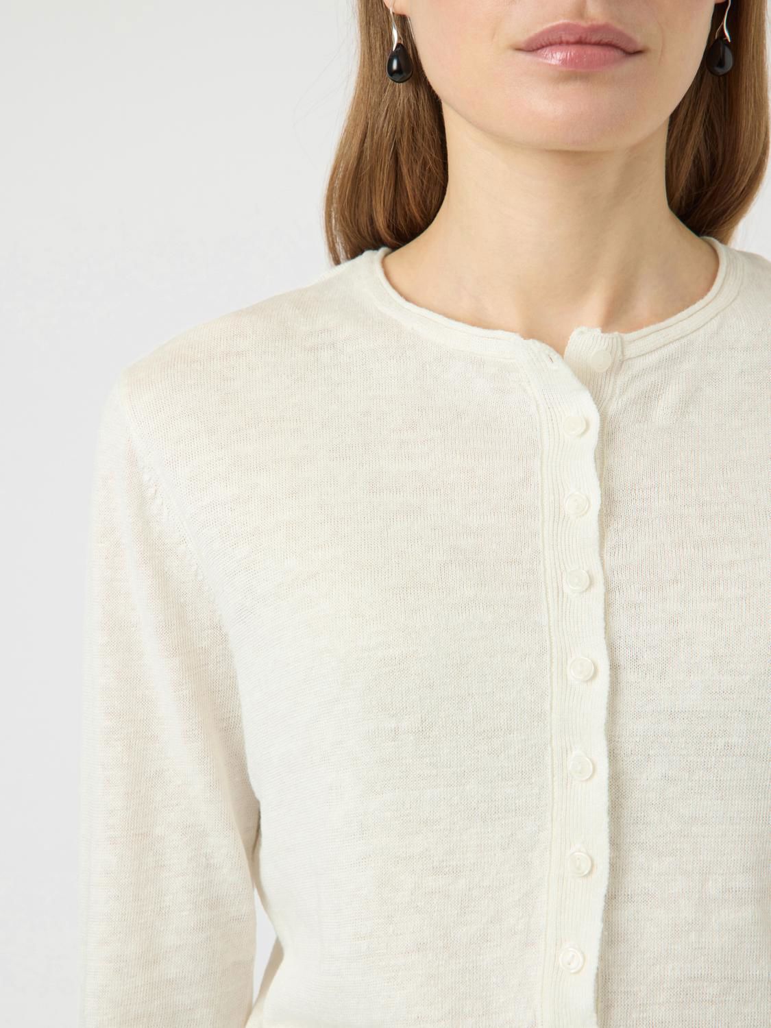 Yaslinnea Ls Knit Linen Cardigan