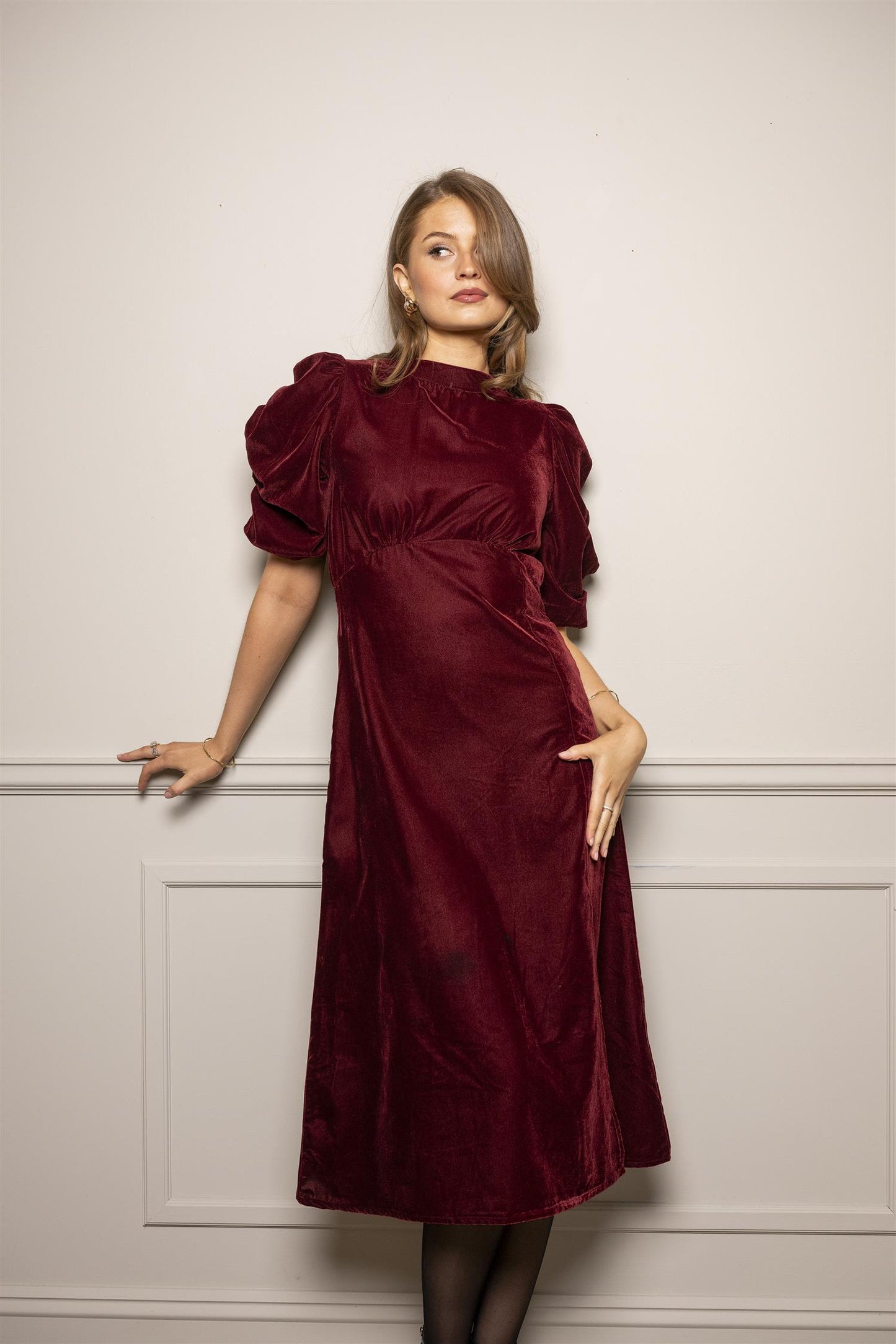 Dakota Dress Velvet Bordeaux