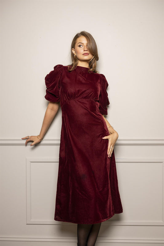 Dakota Dress Velvet Bordeaux