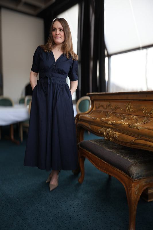 Maria Dress Marine Poplin