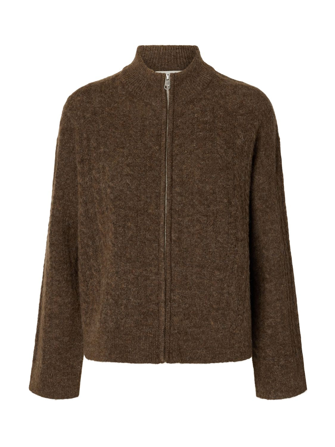 Slwlulu Cable Ls Knit Zipper Cardigan
