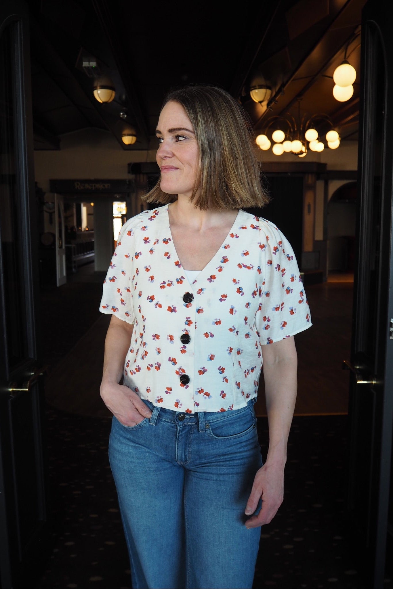 Mariscc Flower Ss V-Shirt