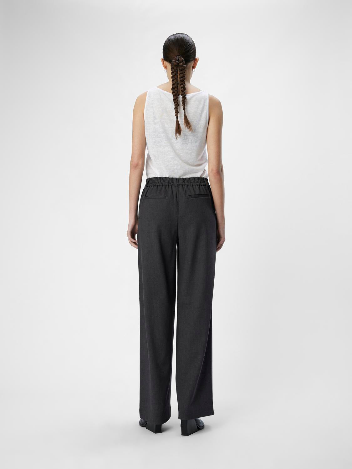 Lisa Wide Pant - Medium Grey Melange