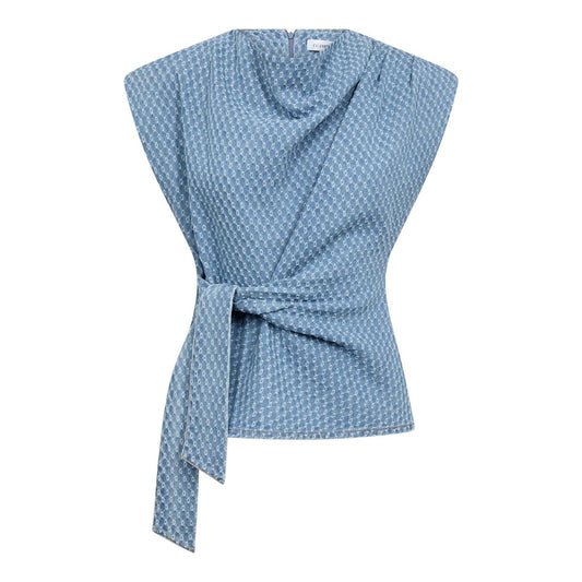 Antocc Denim Pleat Top