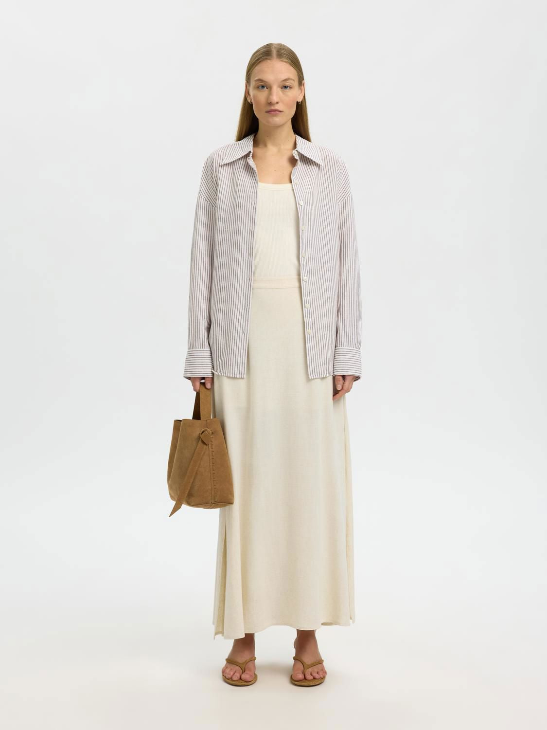 Slwviva Hw Ankle Linen Blend Skirt Noos
