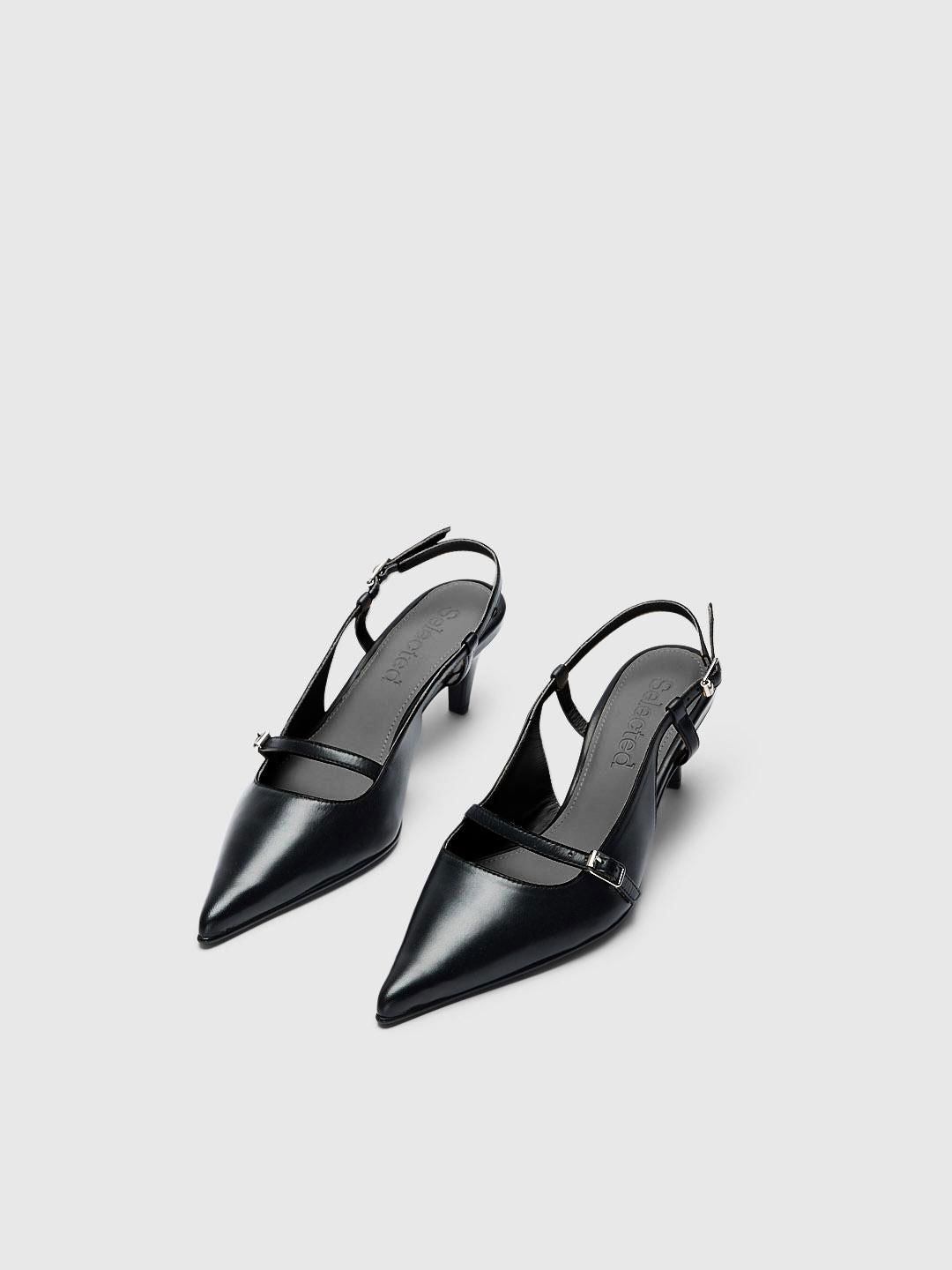 Slfisla Leather Kitten Heel Slingback