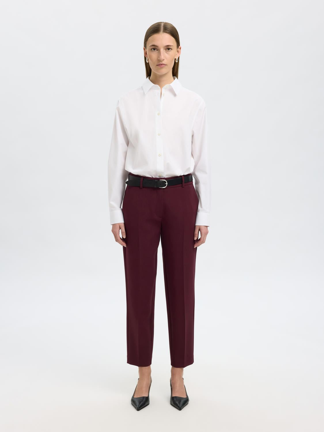 Slfrita-Ria Mw Cropped Pant Mel Noos