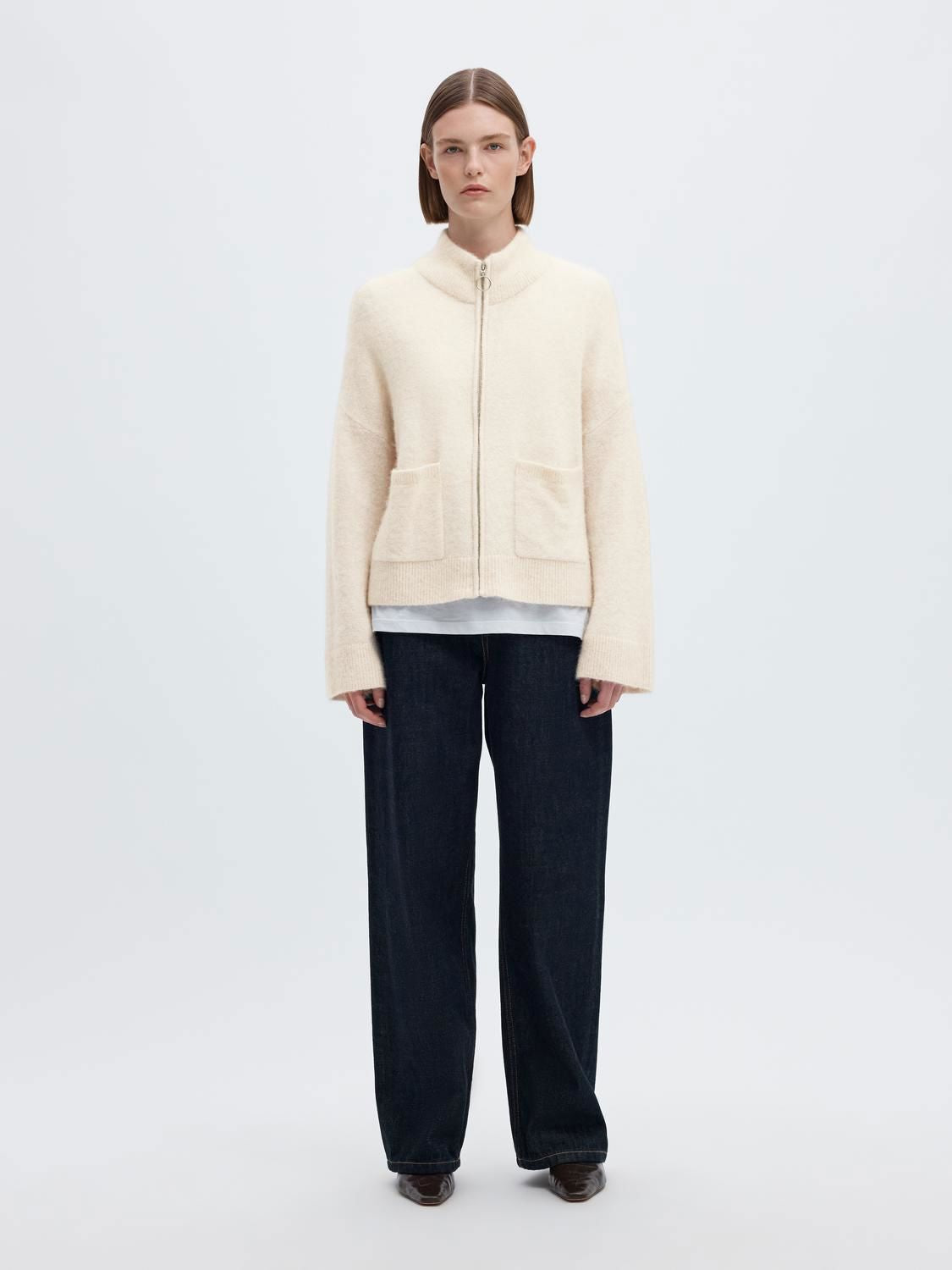 Slwsia Ras Ls Knit Zipper Cardigan Noos