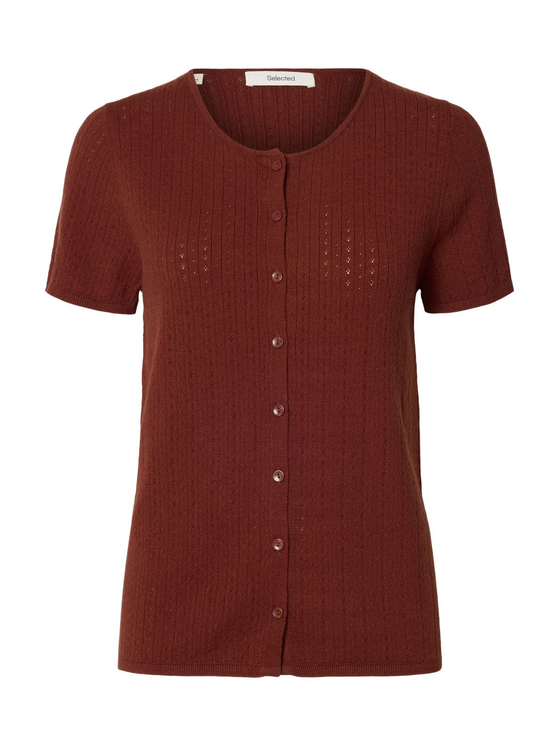 Slfhelle Pointel Ss Knit Cardigan