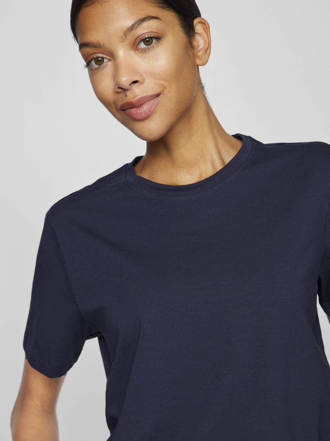 Nora T-skjorte med rund hals - Navy Blazer