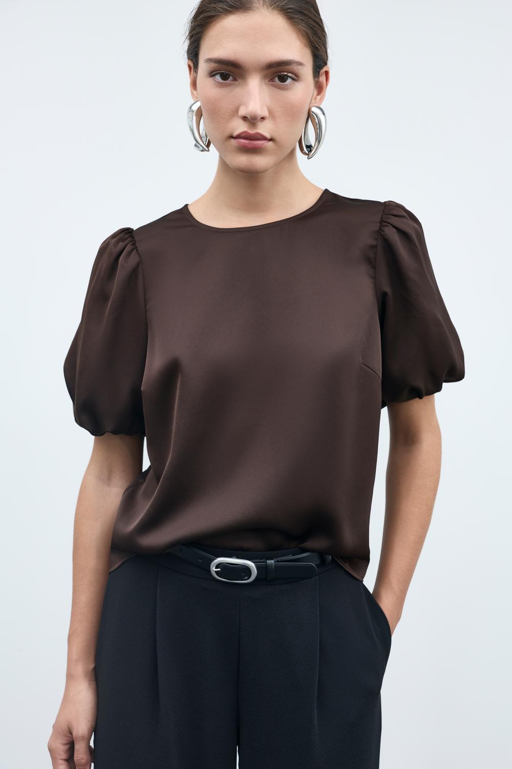 Viellette 2/4 Satin Puff Top - Noos