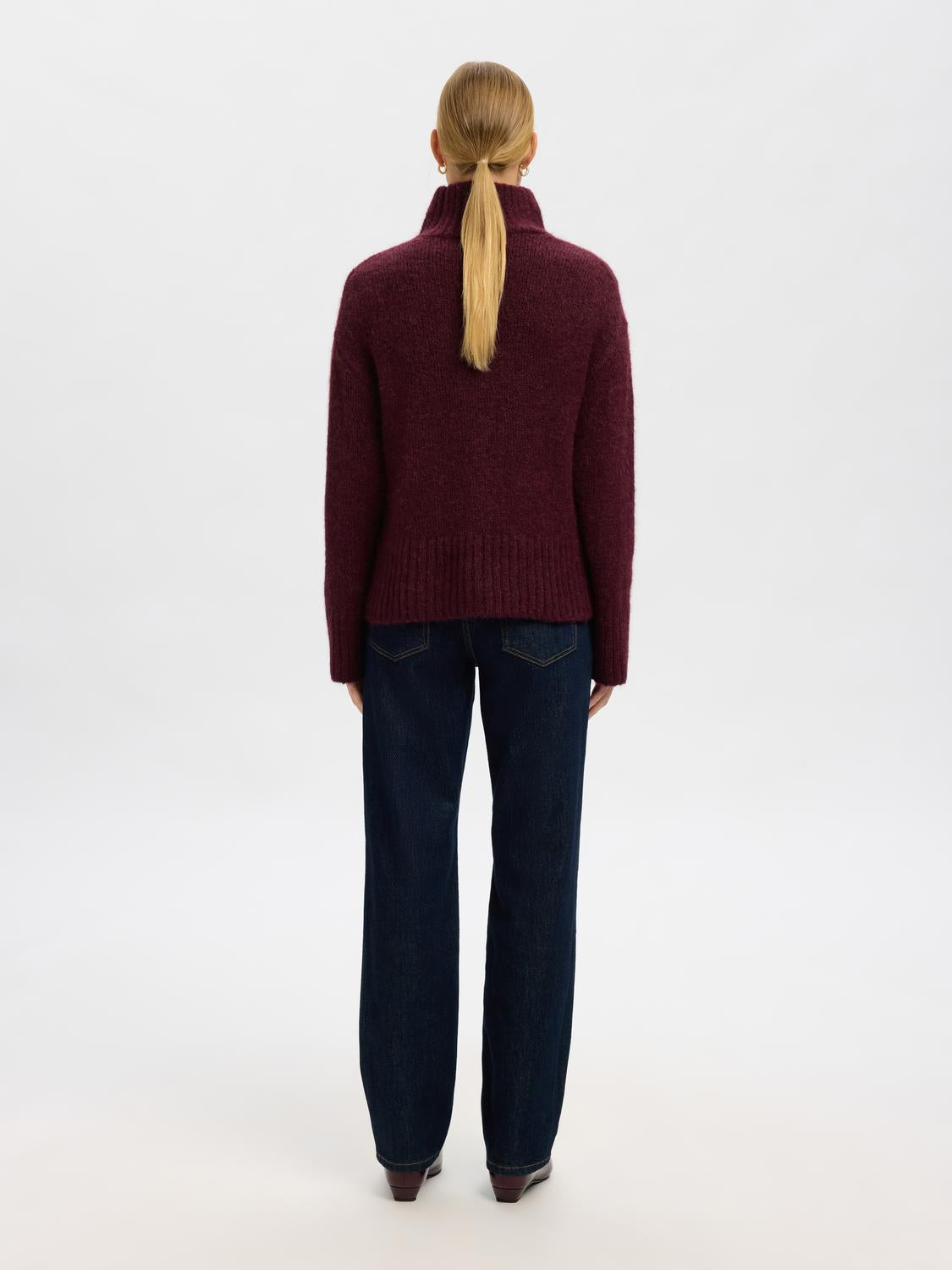 Slfgabriella Ls Knit High Neck Noos