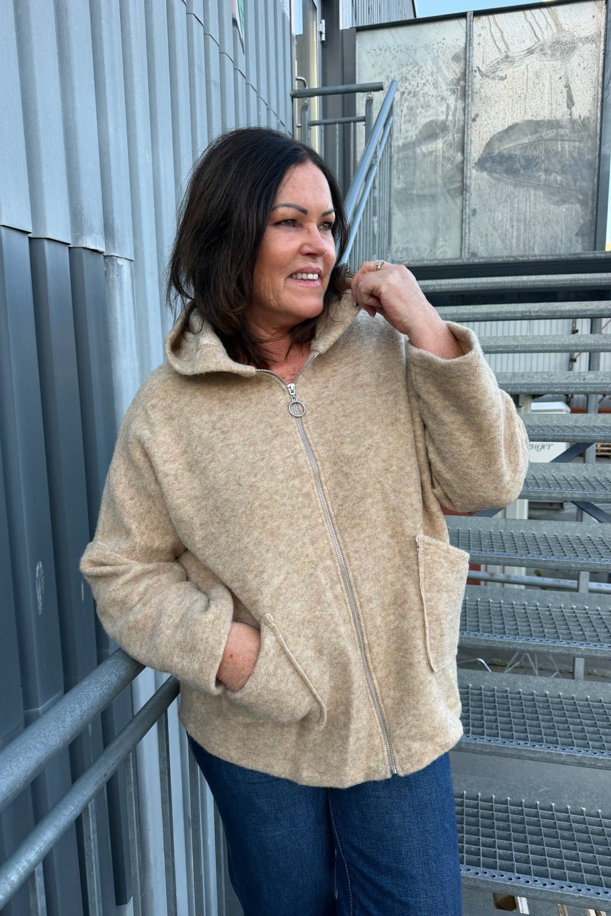 JAKKE MED HETTE fleece