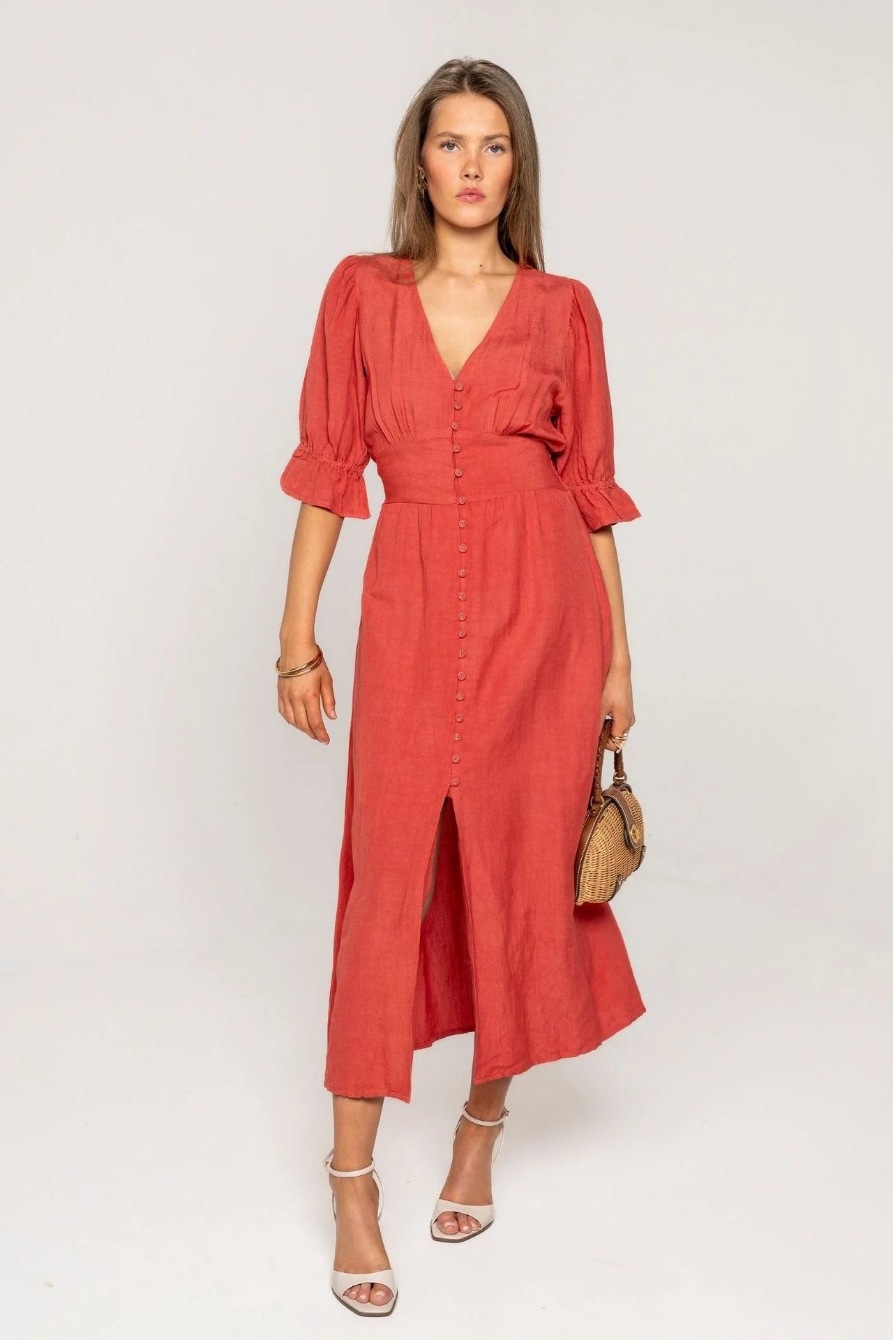Andrea Dress Candid Apple Linen