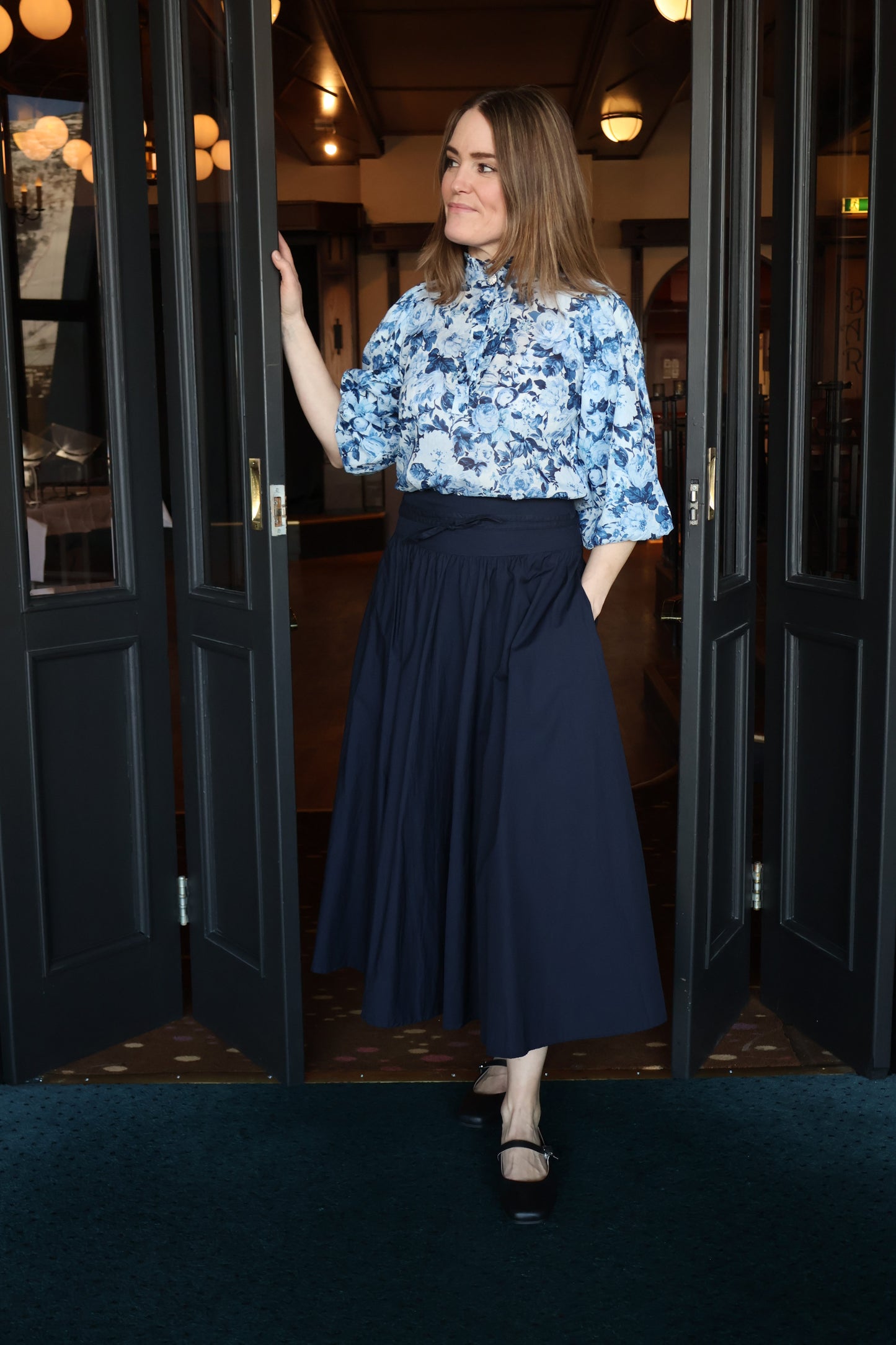 Astrid Skirt Marine Poplin
