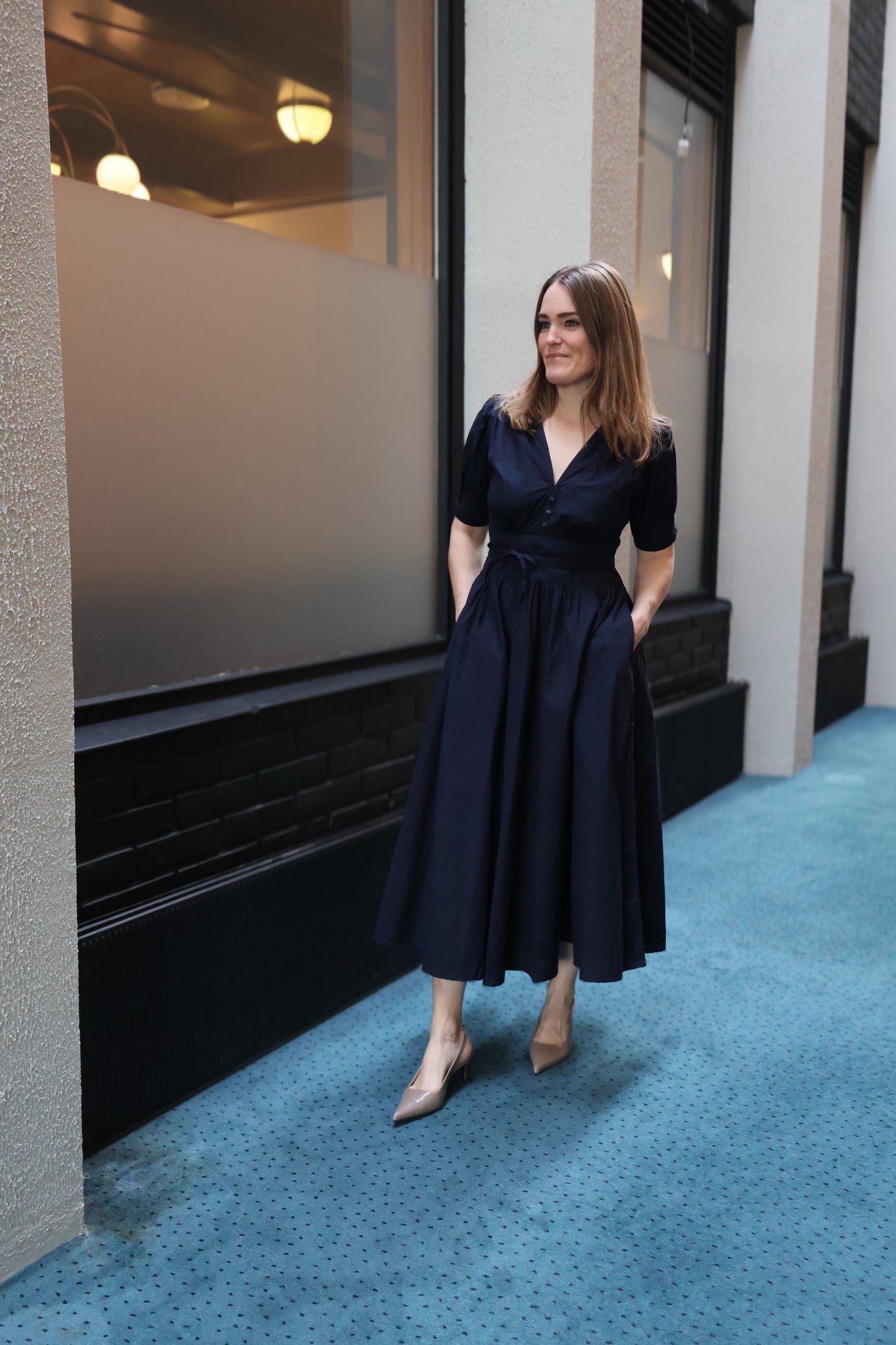 Maria Dress Marine Poplin