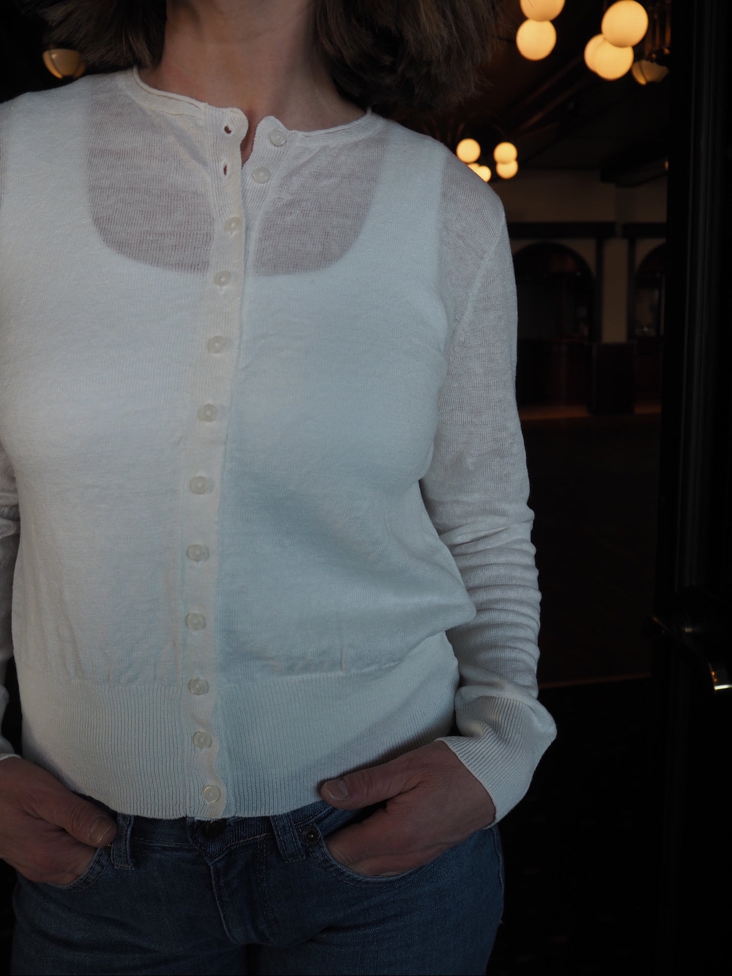 Yaslinnea Ls Knit Linen Cardigan