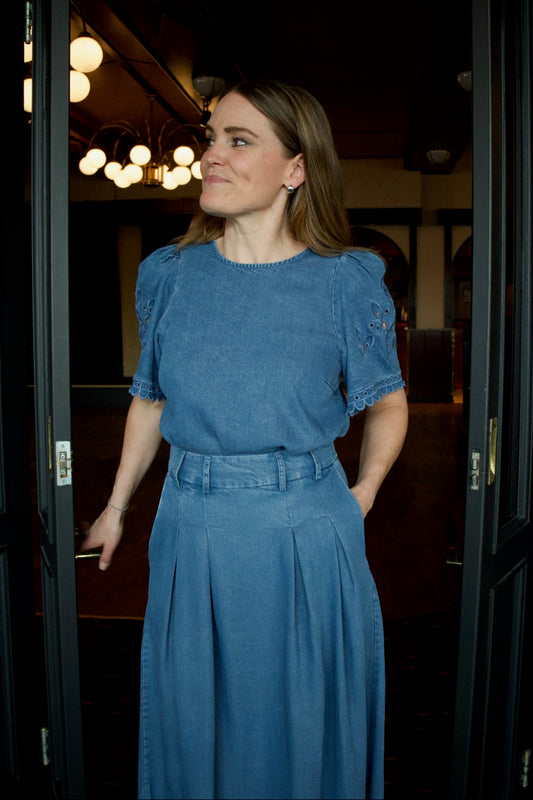 Tillycc Emb Ss Blouse