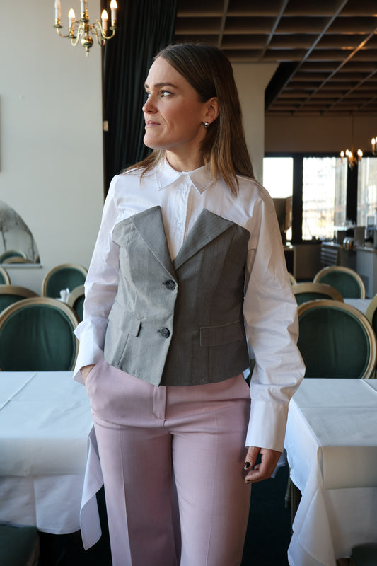 Pollycc Corsage Mix Shirt