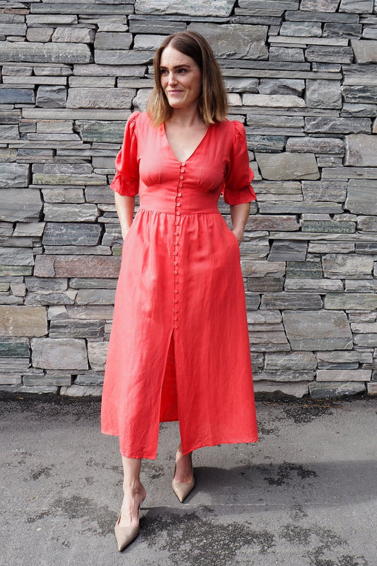 Andrea Dress Candid Apple Linen