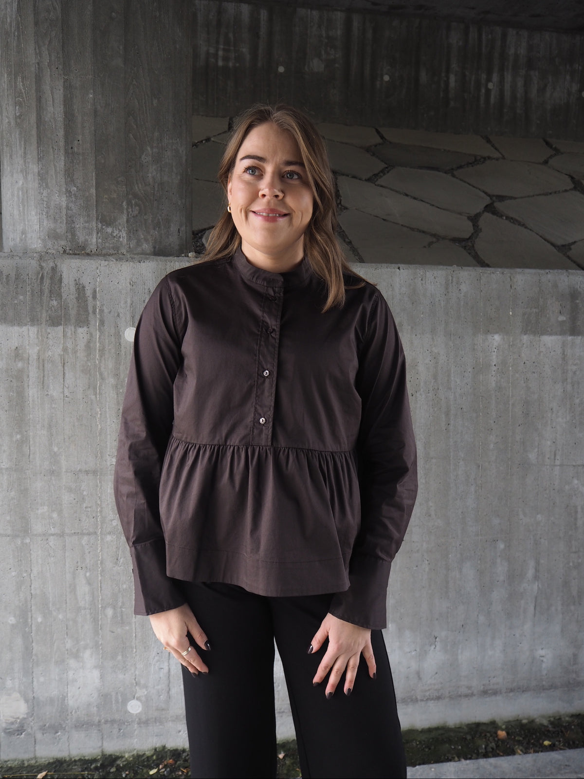 Poppycc Ls Flare Blouse